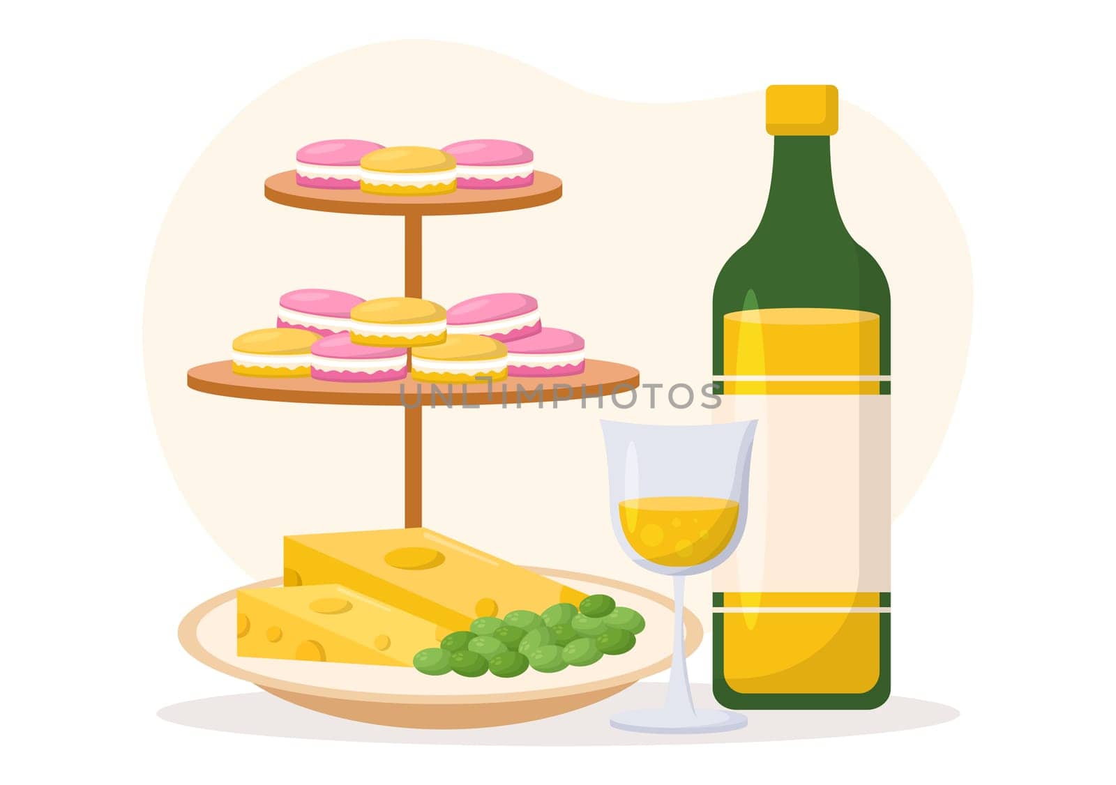 French Cuisine Restaurant with Various Traditional or National Food Dish of France on Flat Style Cartoon Hand Drawn Templates Illustration