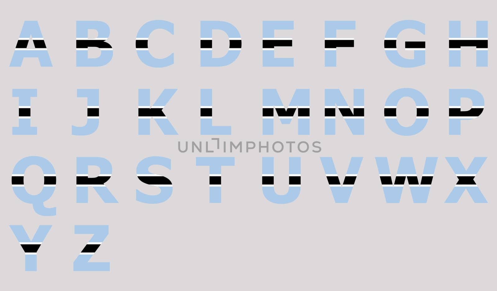 3D Flag of Botswana on a text background.