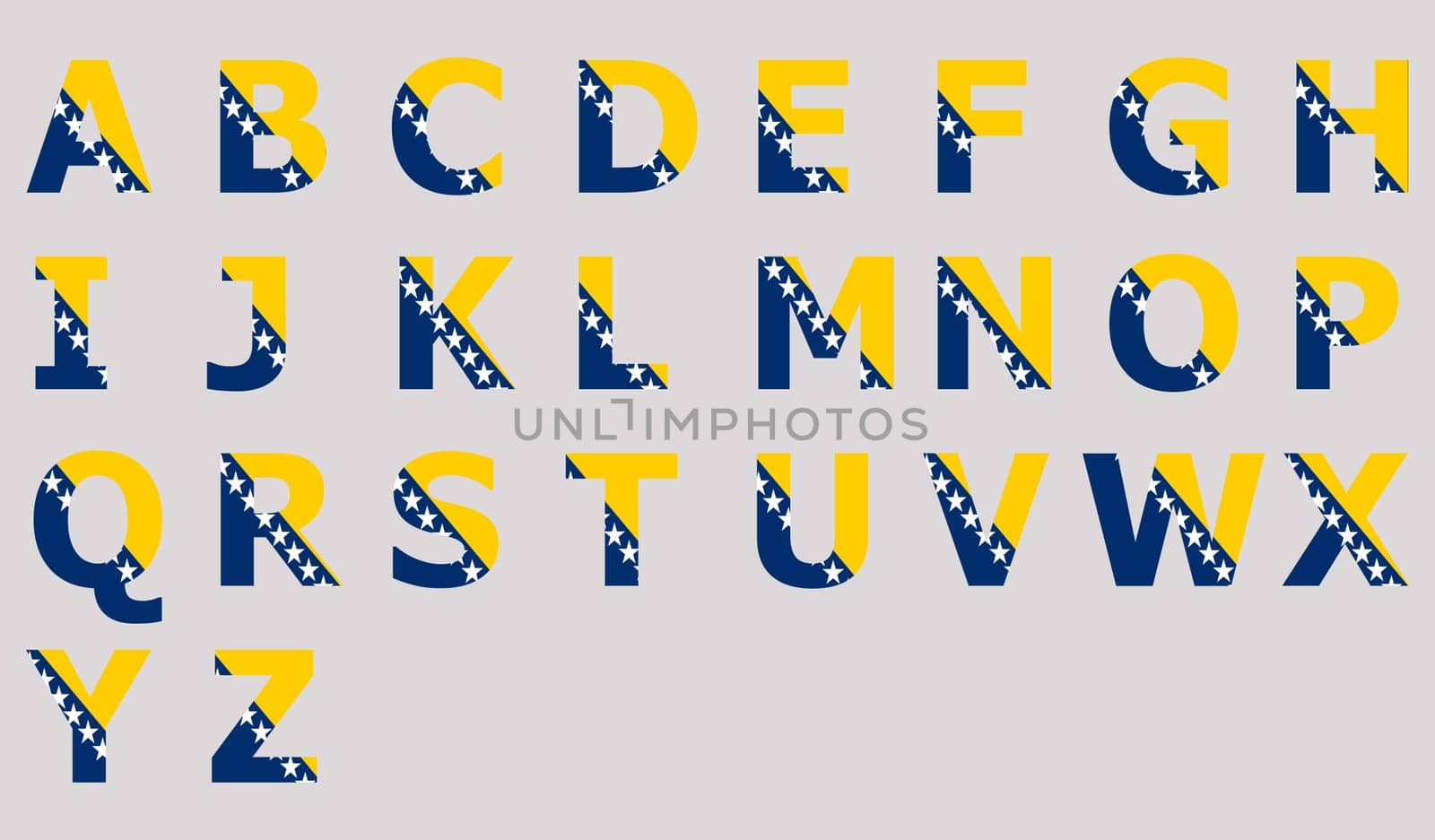 3D Flag of Bosnia and Herzegovina on a text background.