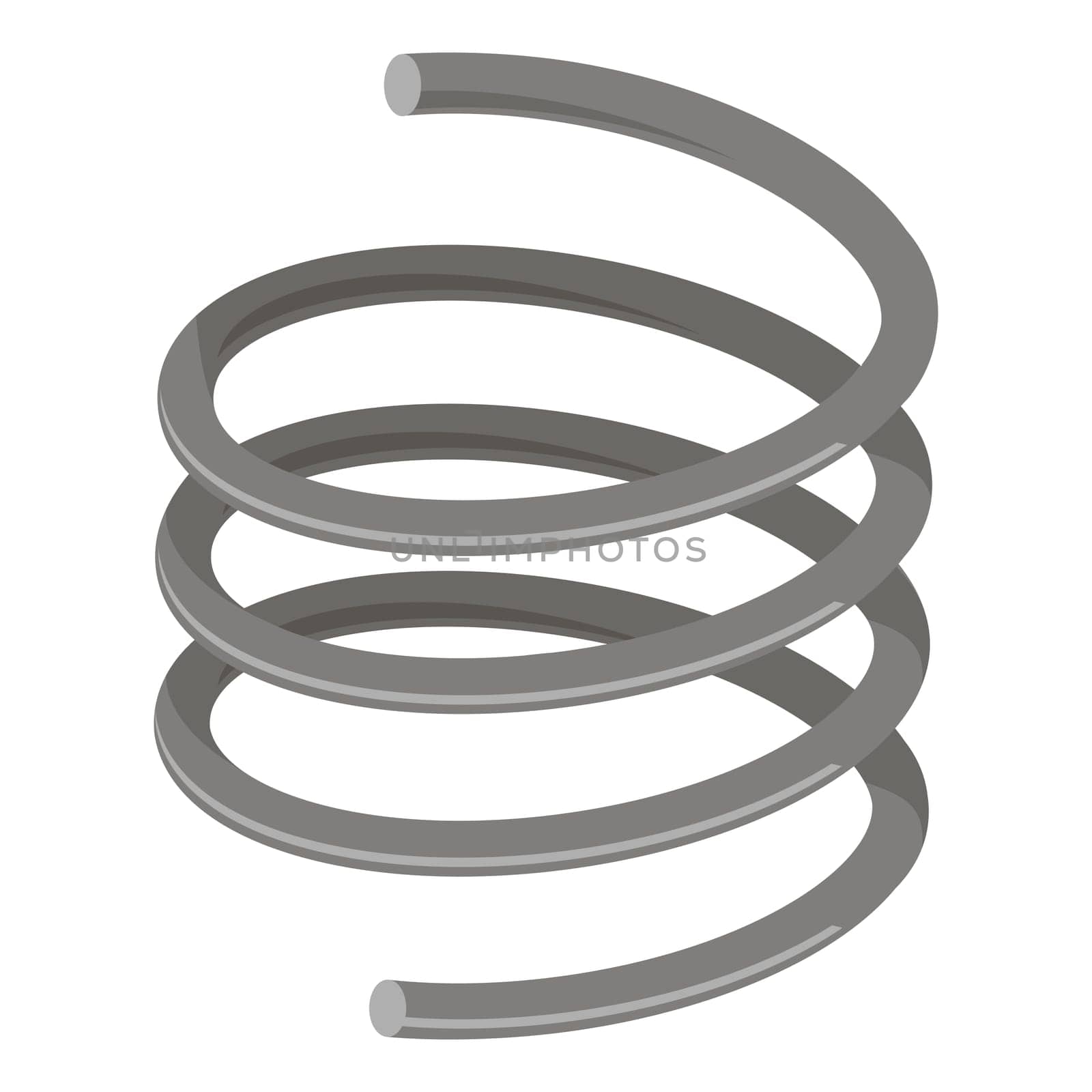 Metal Spring Icon Isolated on White Background.