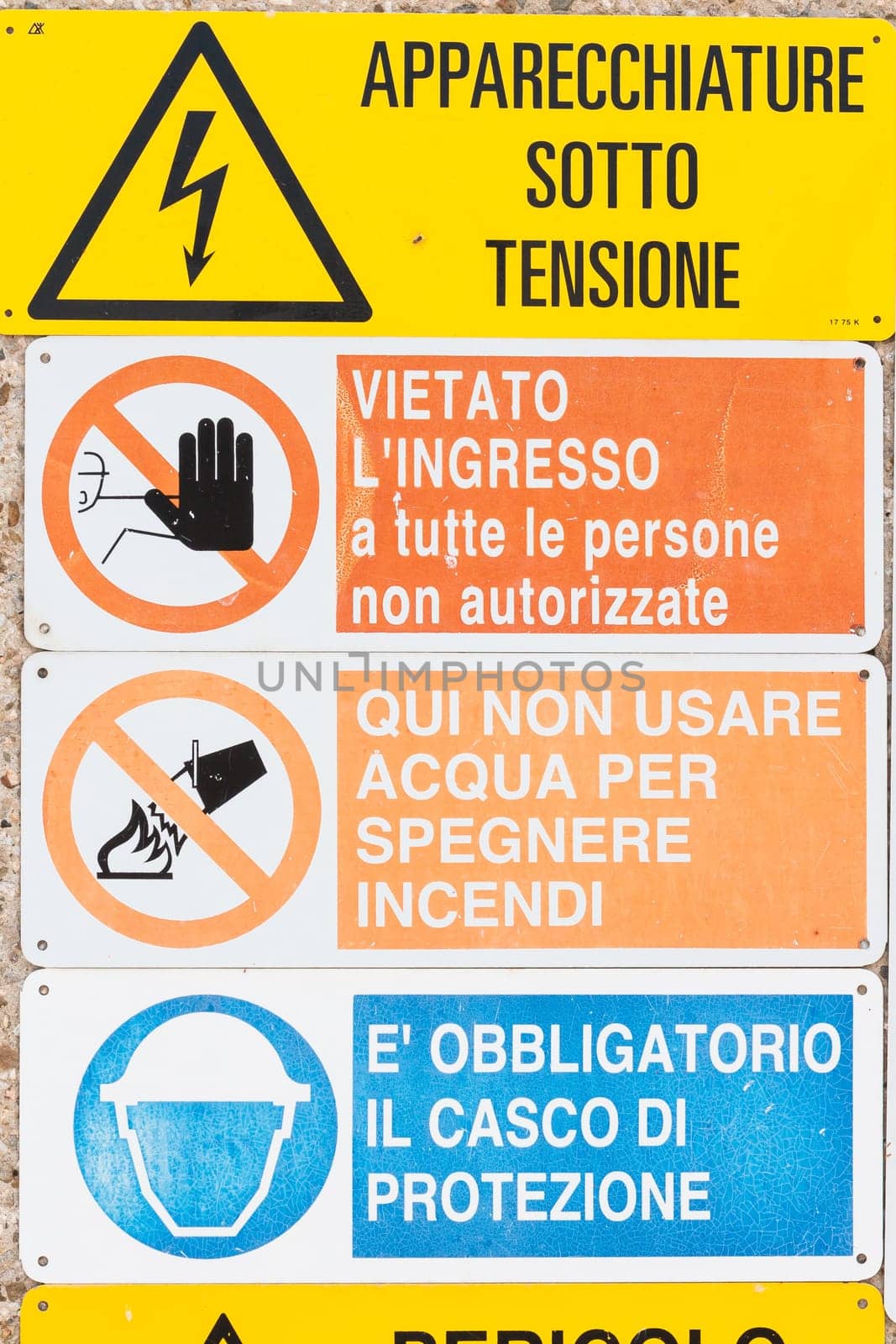 Personal Protective Equipment. danger to high voltage
