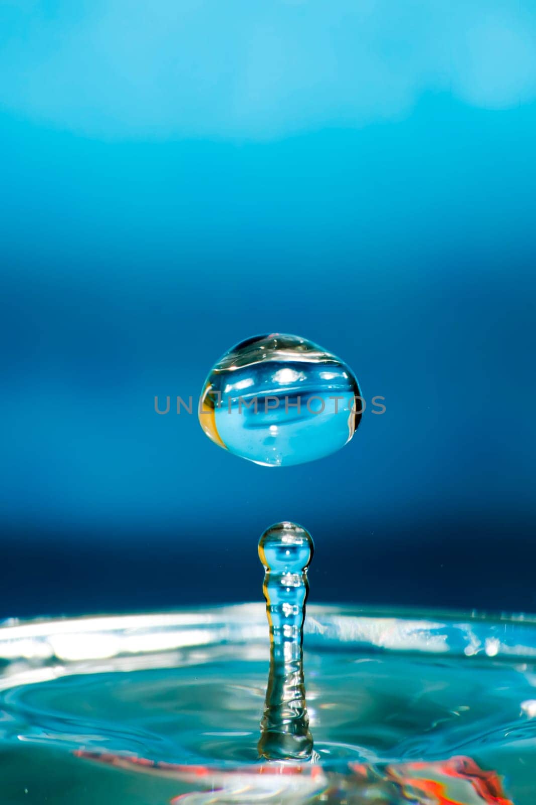 drop of water that returns to form a column