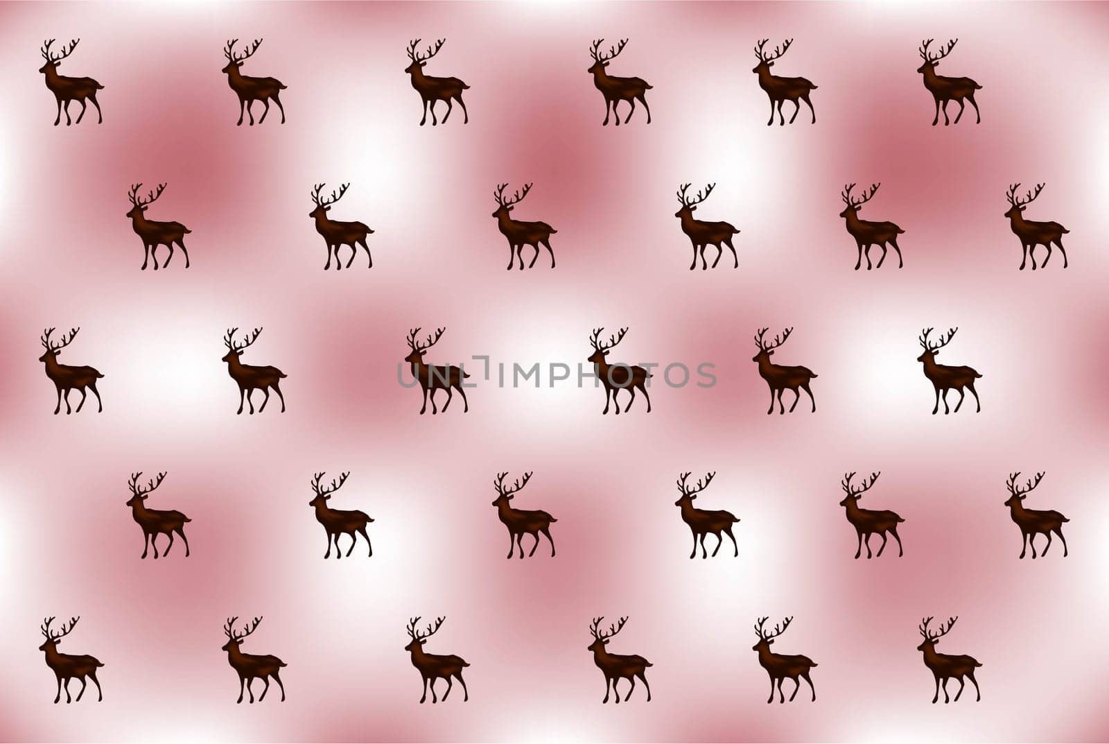 Christmas pattern on white and pink background with deer. Vector image. Package design.