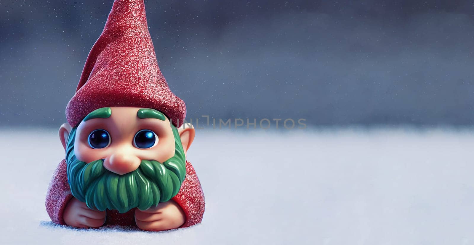 Christmas gnome greeting card for the holiday, winter season, illustration