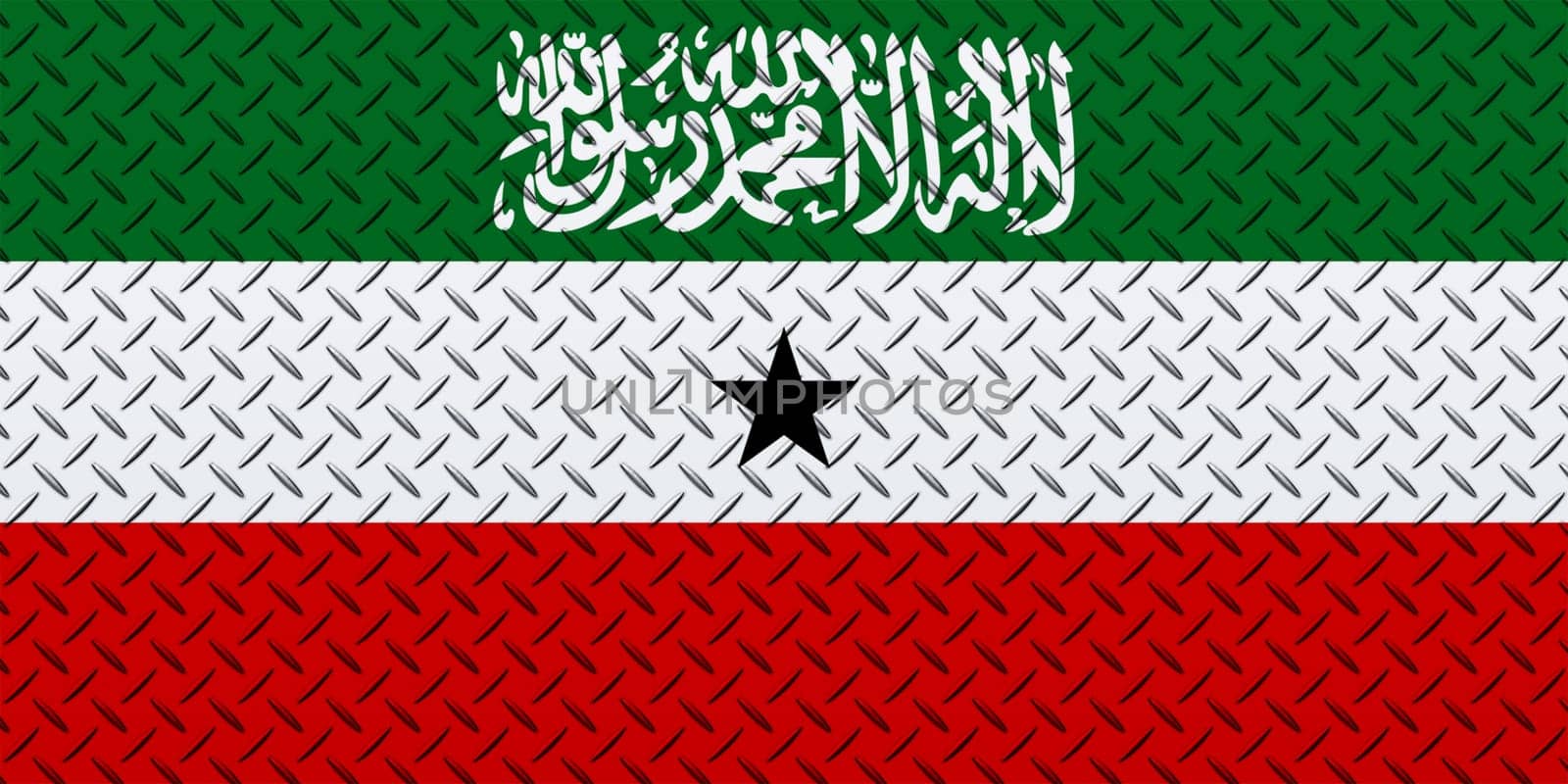 3D Flag of Somaliland on a metal wall background.