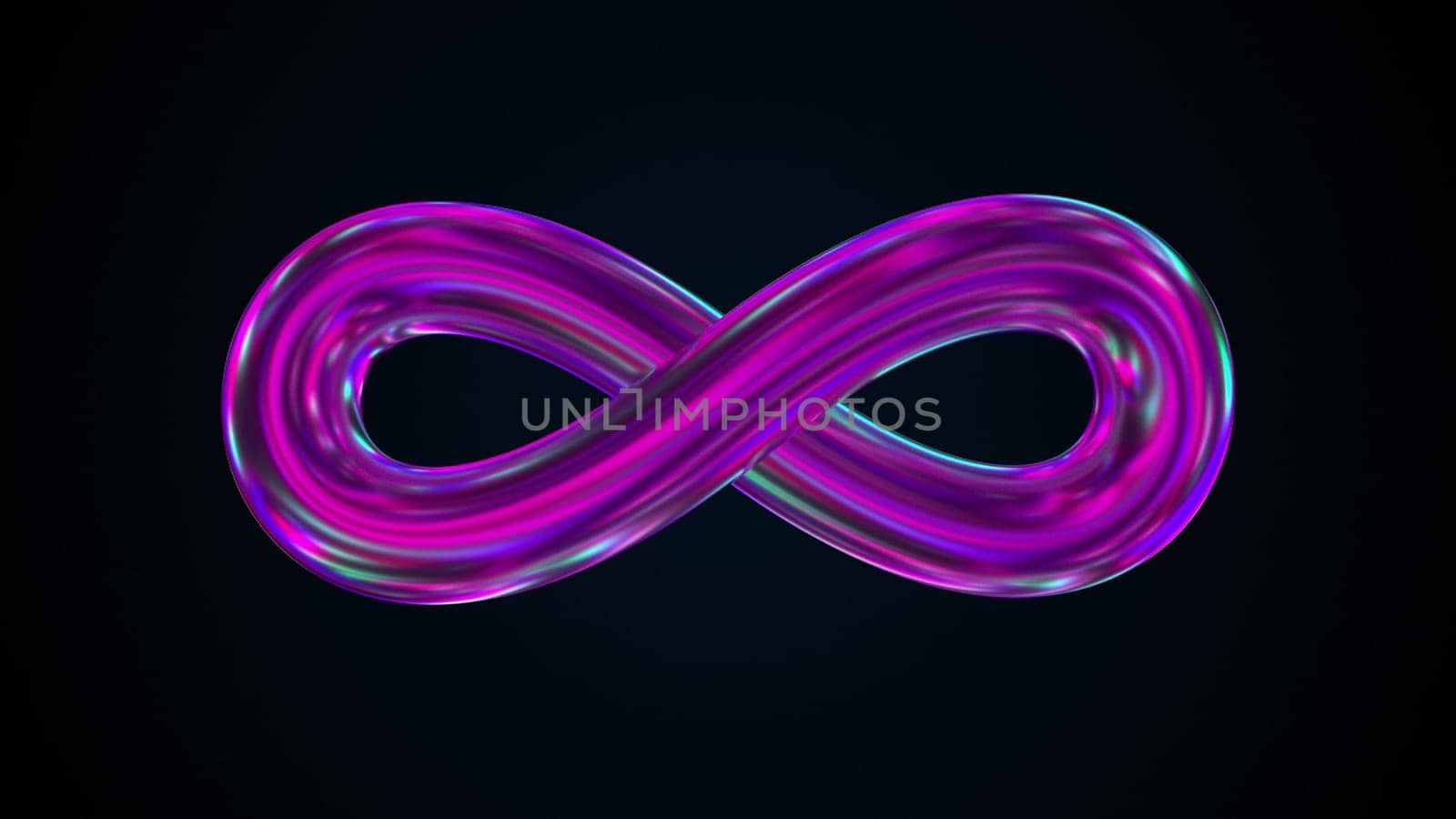 Infinity iridescent sign. Computer generated 3d render
