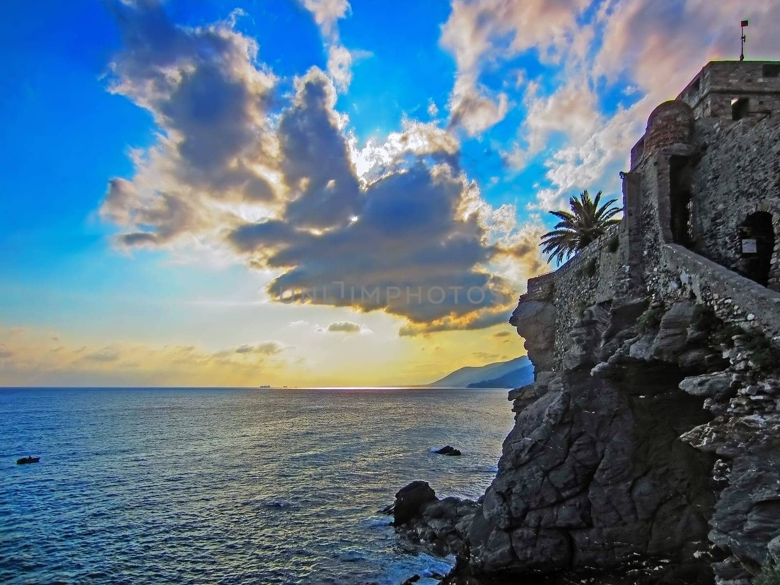 Sunset on Italian Coast after storm