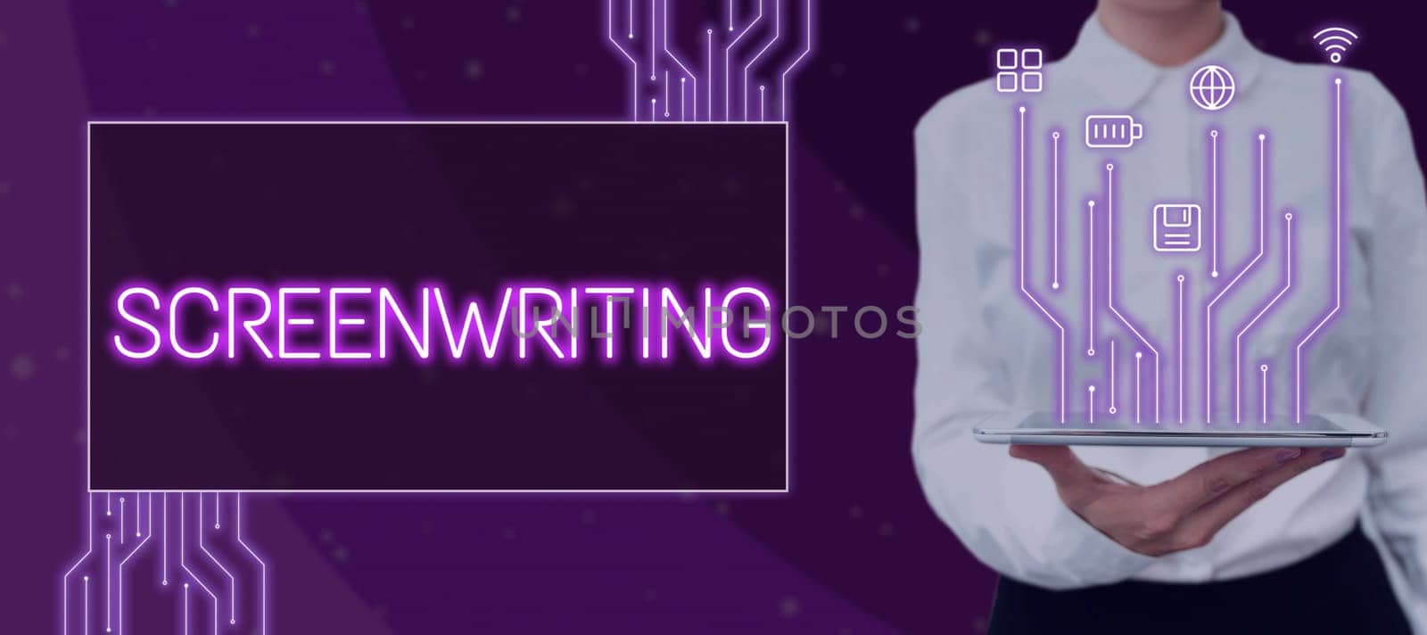 Handwriting text Screenwriting, Business idea the art and craft of writing scripts for media communication