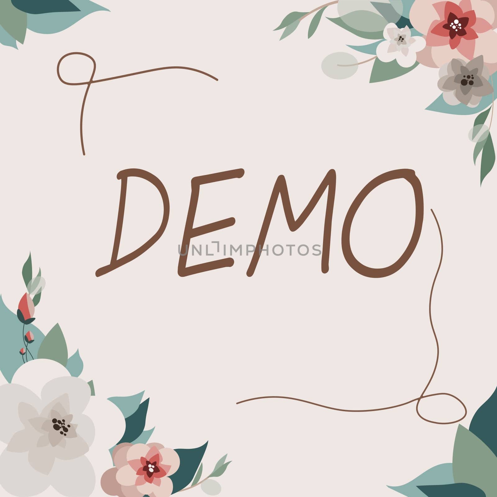 Text showing inspiration Demo, Business concept exemplification display expression show visual communication reflection Frame Decorated With Colorful Flowers And Foliage Arranged Harmoniously.