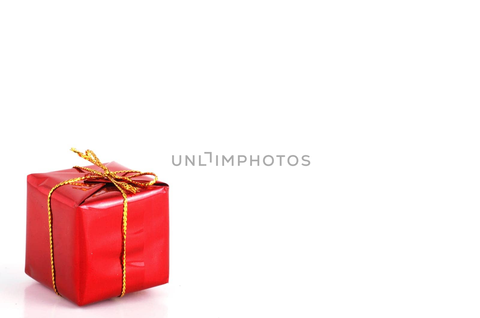 red gift on white background