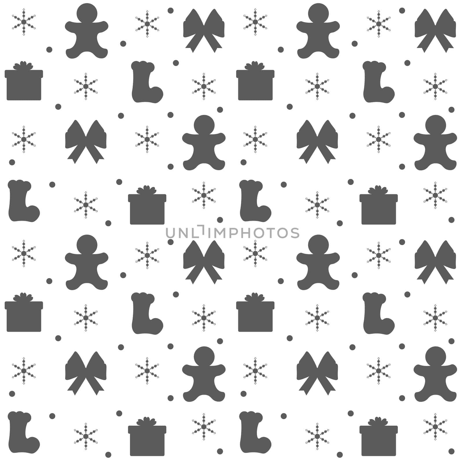 Christmas Background Seamless Pattern Design With Santa Claus, Tree, Snowman And Gifts in Template Hand Drawn Cartoon Flat Illustration