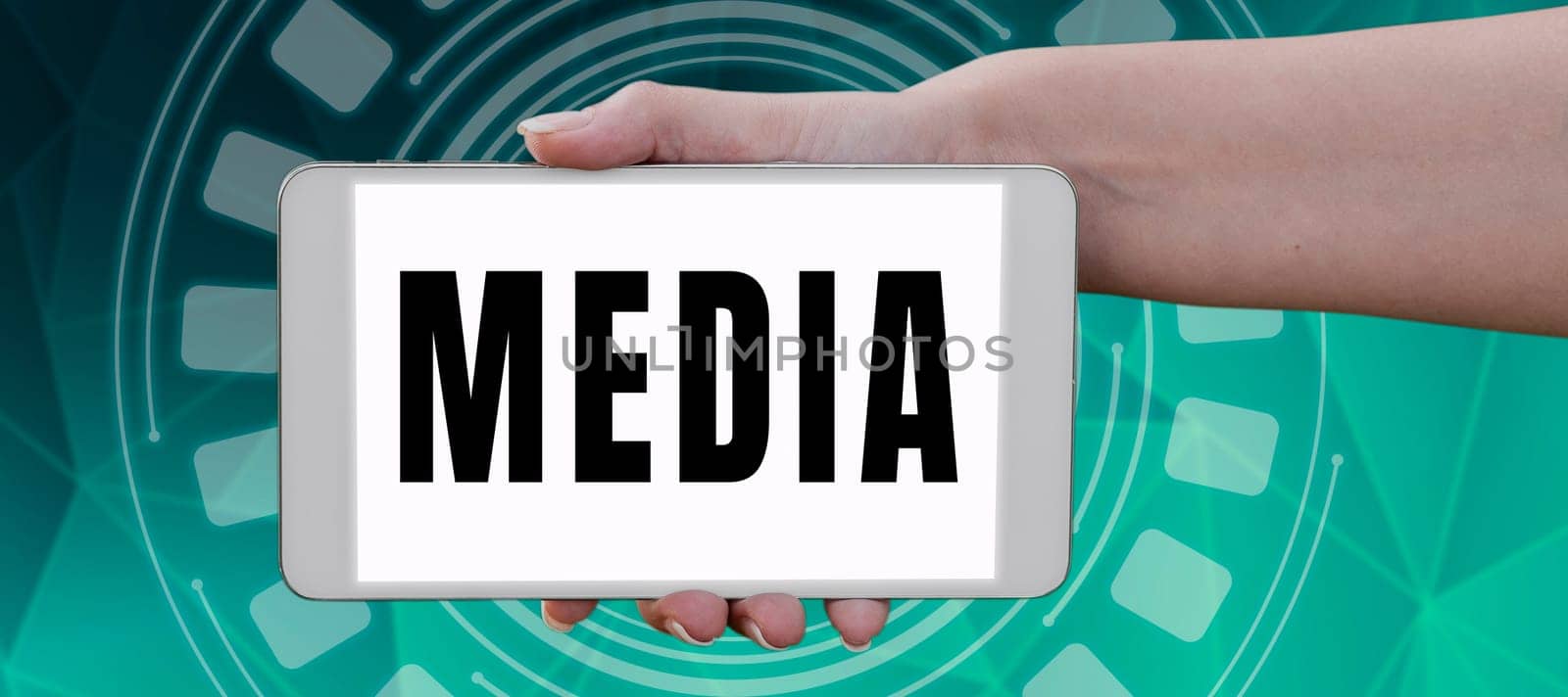 Handwriting text Media, Word Written on communication outlets or tools used to store and deliver information