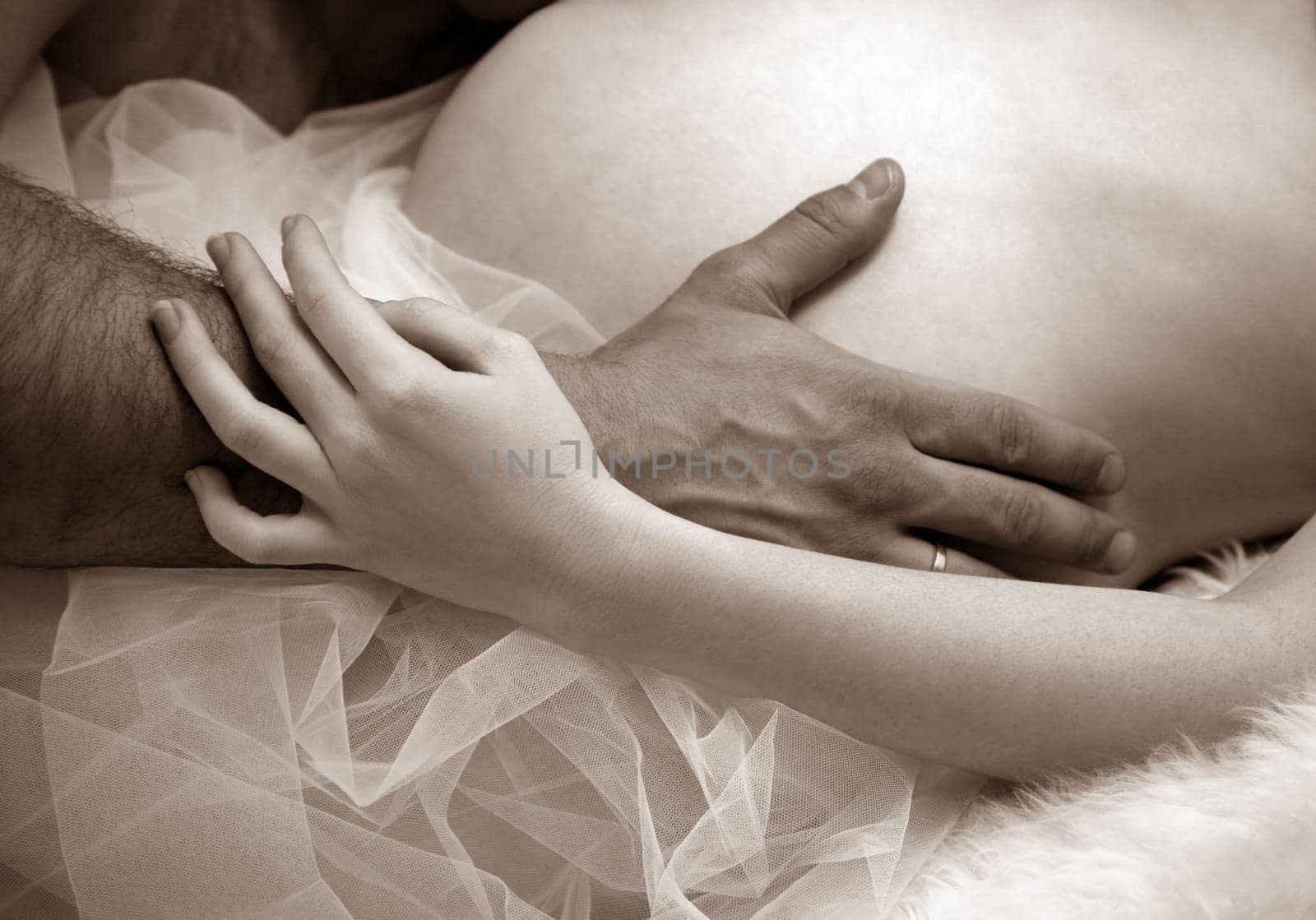 The pregnant woman on the ninth month
