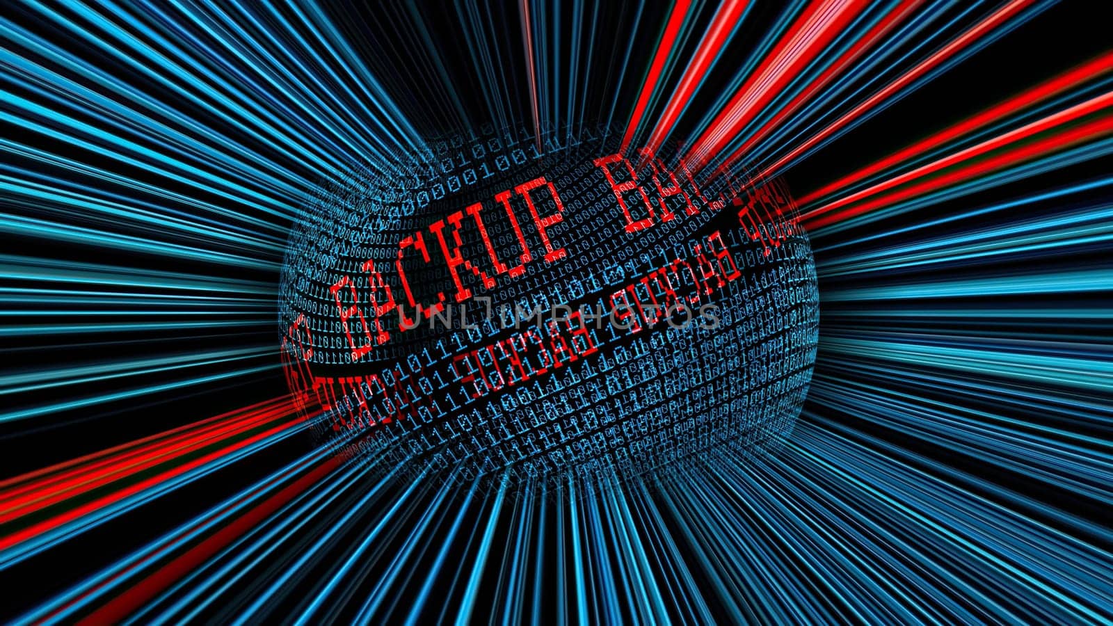 Back up binary data sphere concept,Back up binary data sphere concept