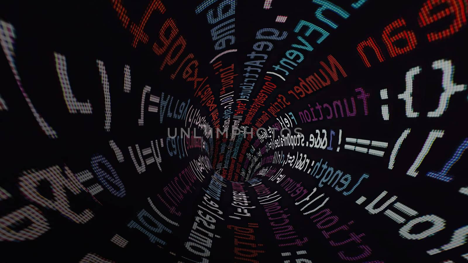 Driving through code data tunnel,Driving through code data tunnel