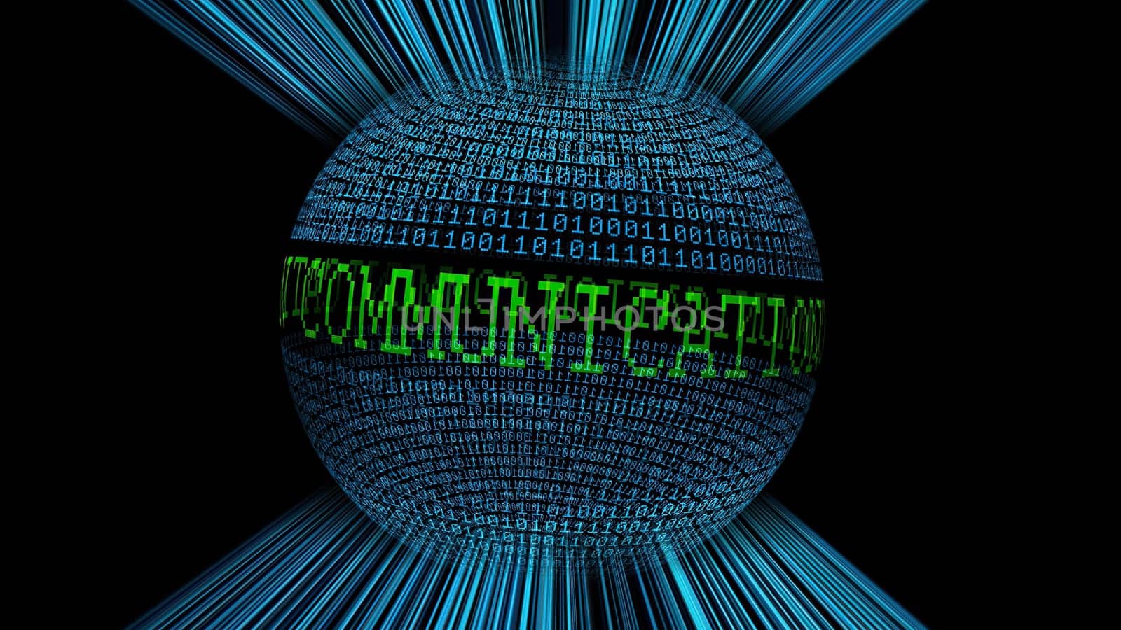 Communication and binary data sphere concept,Communication and binary data sphere concept