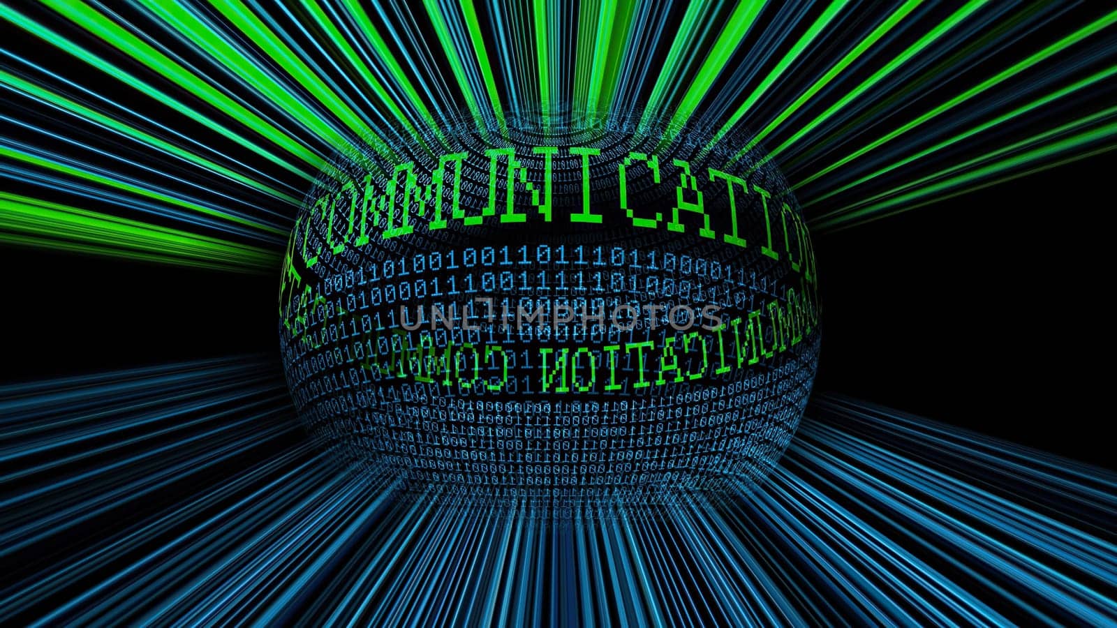 Communication and binary data sphere concept,Communication and binary data sphere concept