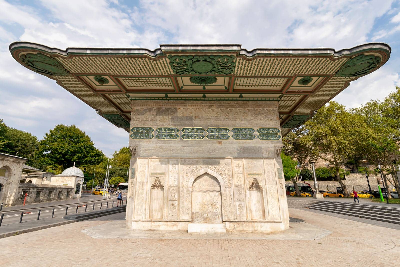 Kilic Ali Pasha Fountain, Kilic Ali Pasa Cesme, or Tophane fountain, an 18th century public water fountain, or Sabil, built by Ottoman sultan Mahmud I, suited at Beyoglu District, Istanbul, Turkey