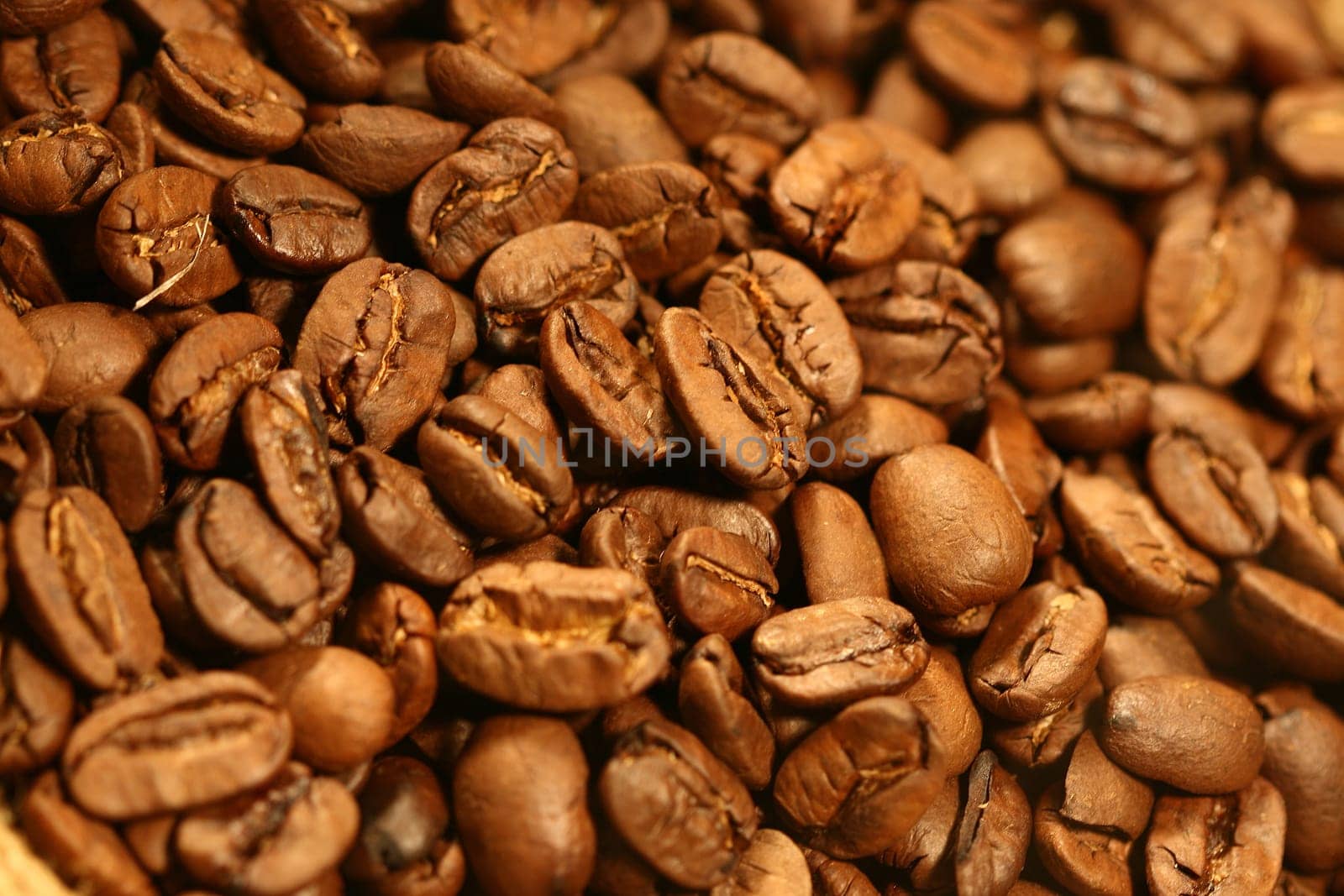 very hot big black coffee beans macro