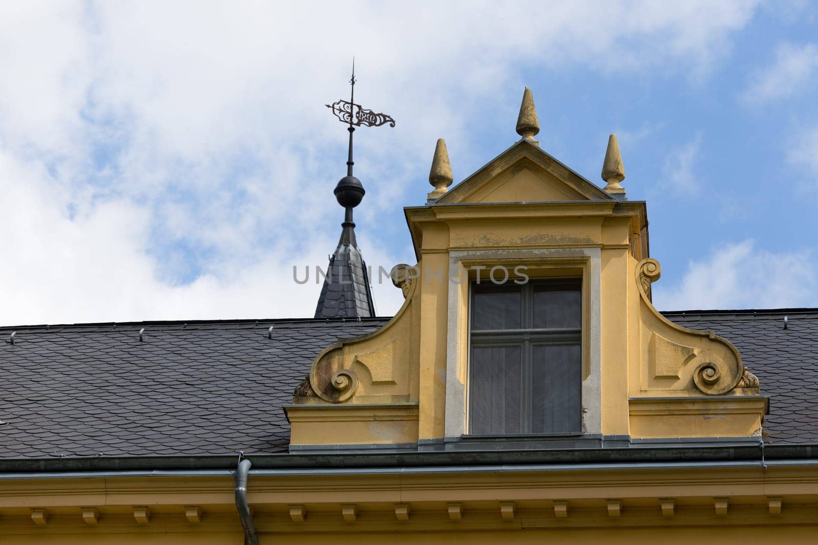 Skylight on a roof of a manor house