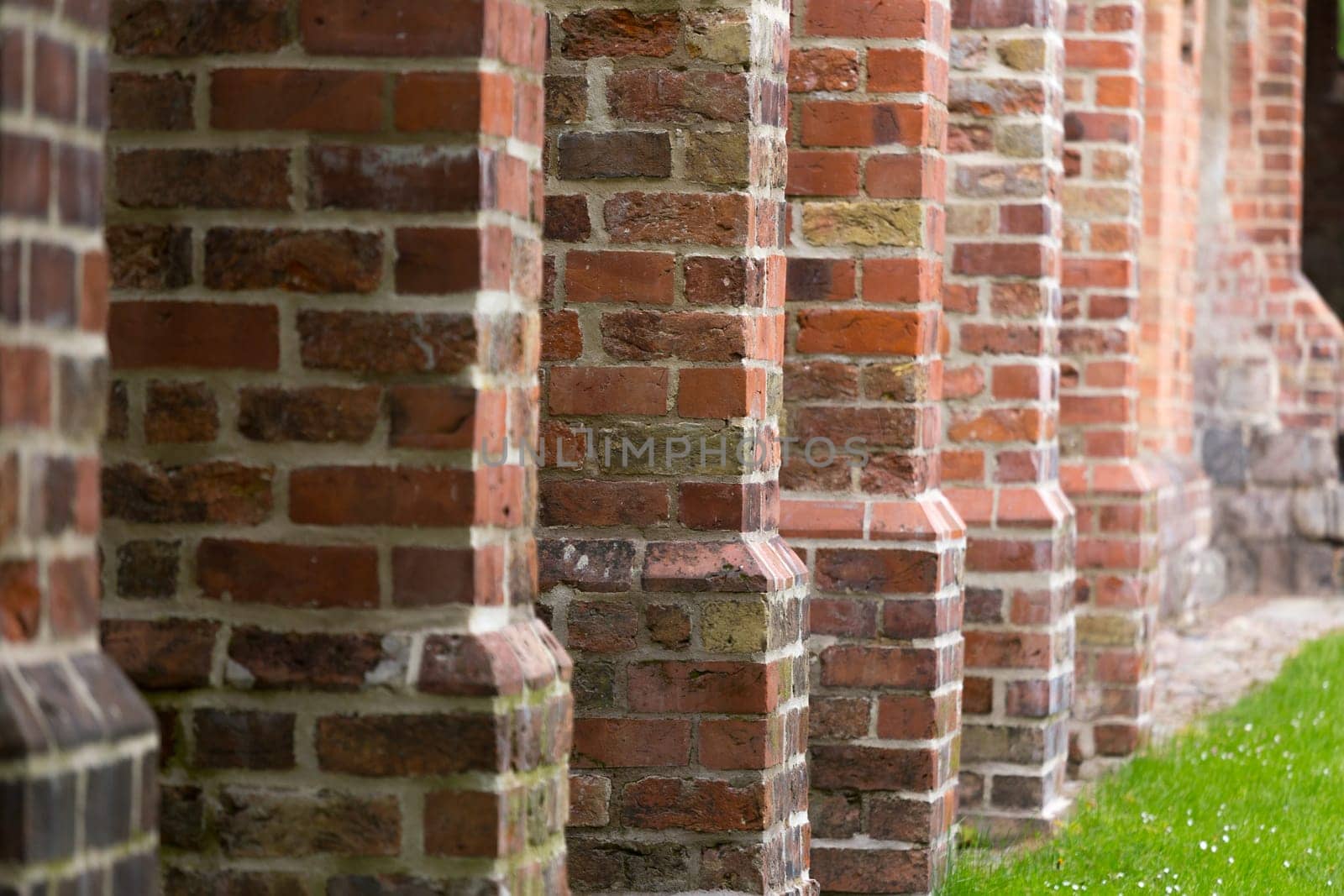 A series of wall projections on an old building