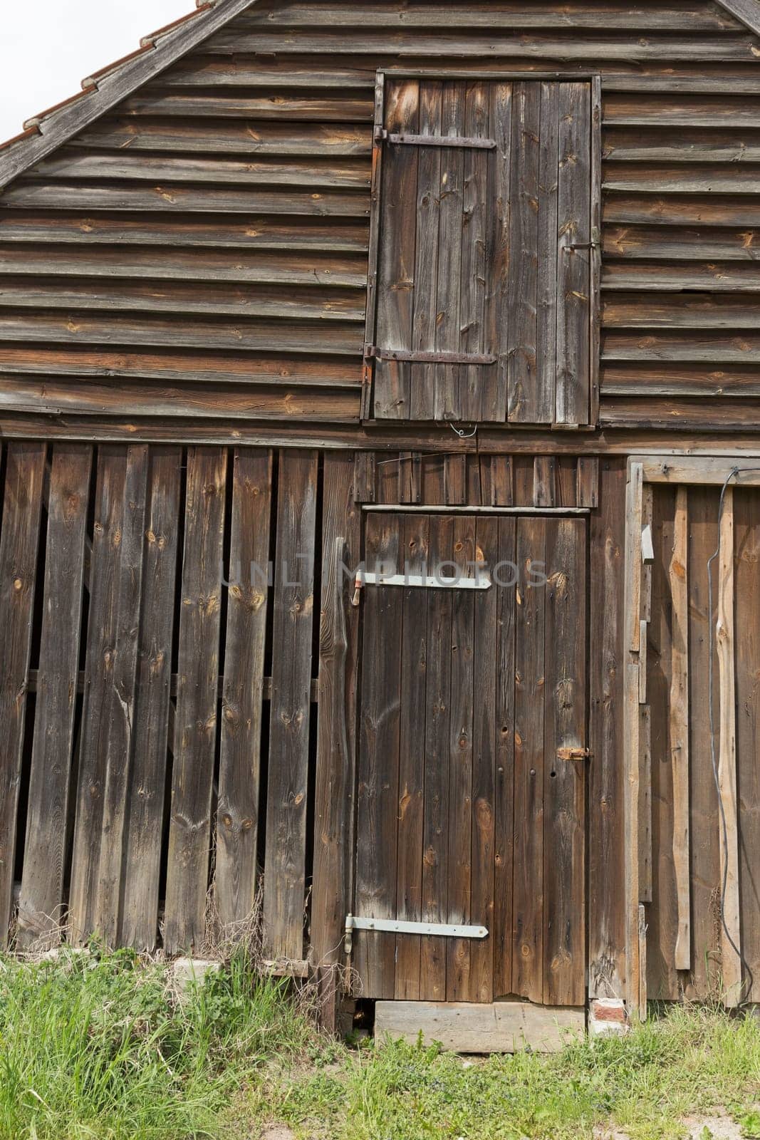 Two doors in the facade of a shed