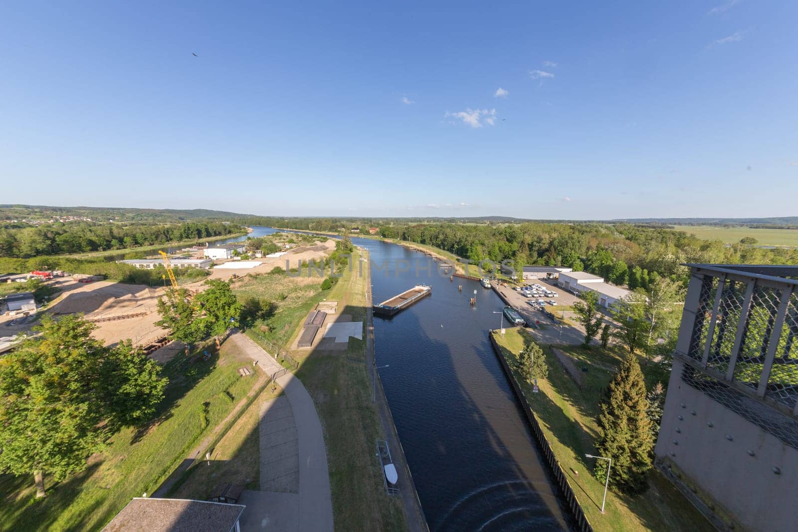 View from the ship lift into the landscape around Niederfinow