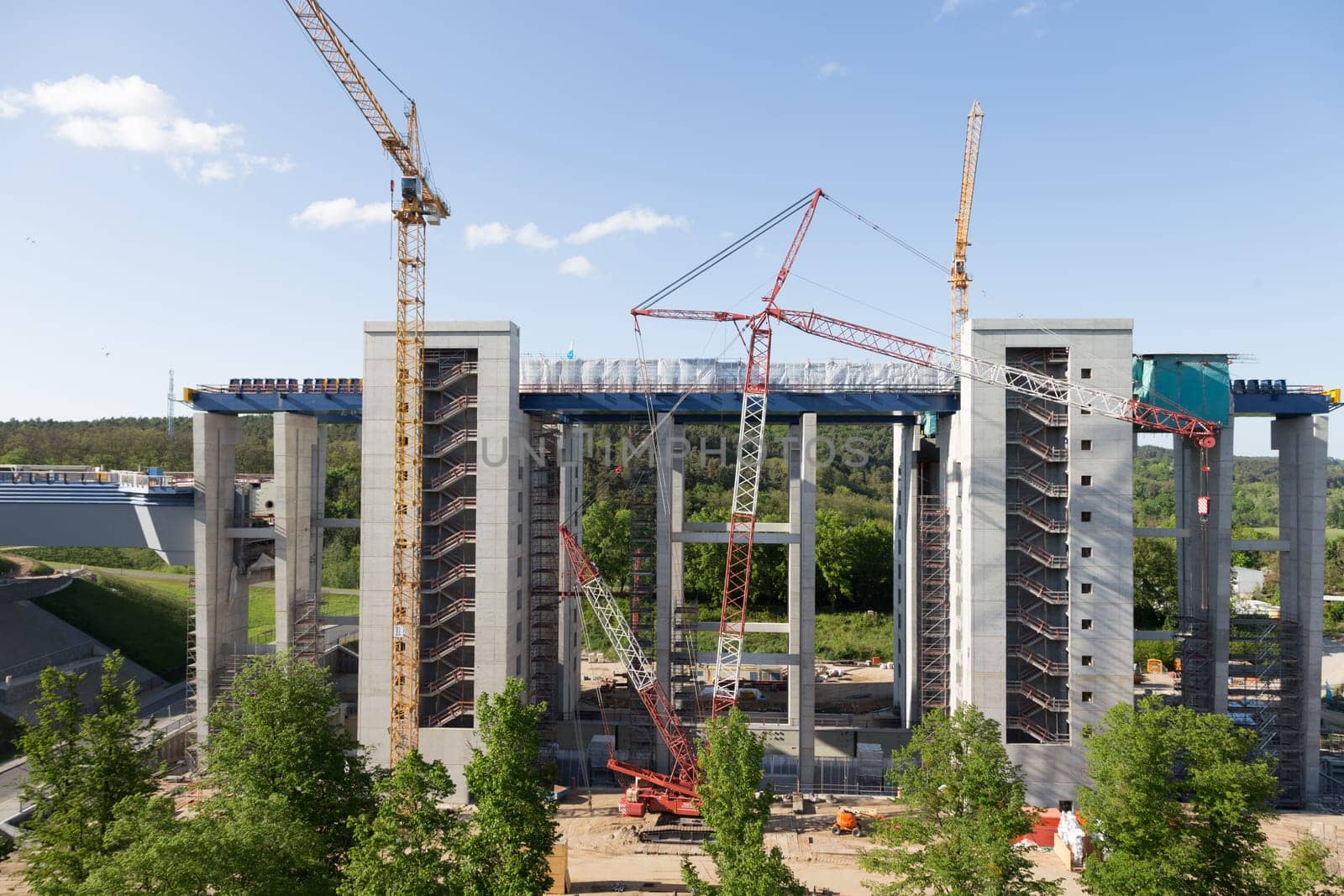 Construction site of the new ship lift in Niederfinow,Brandenburg