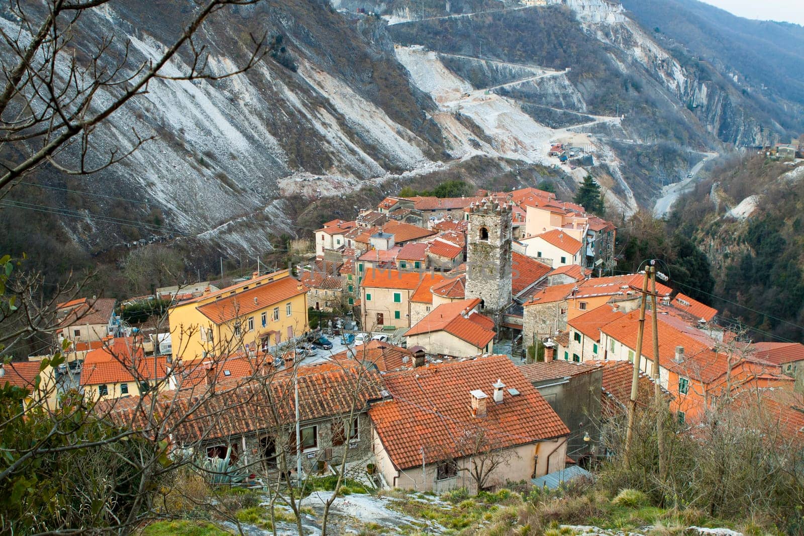 Ancient town set in the marblr quarries, famous for the production of lard