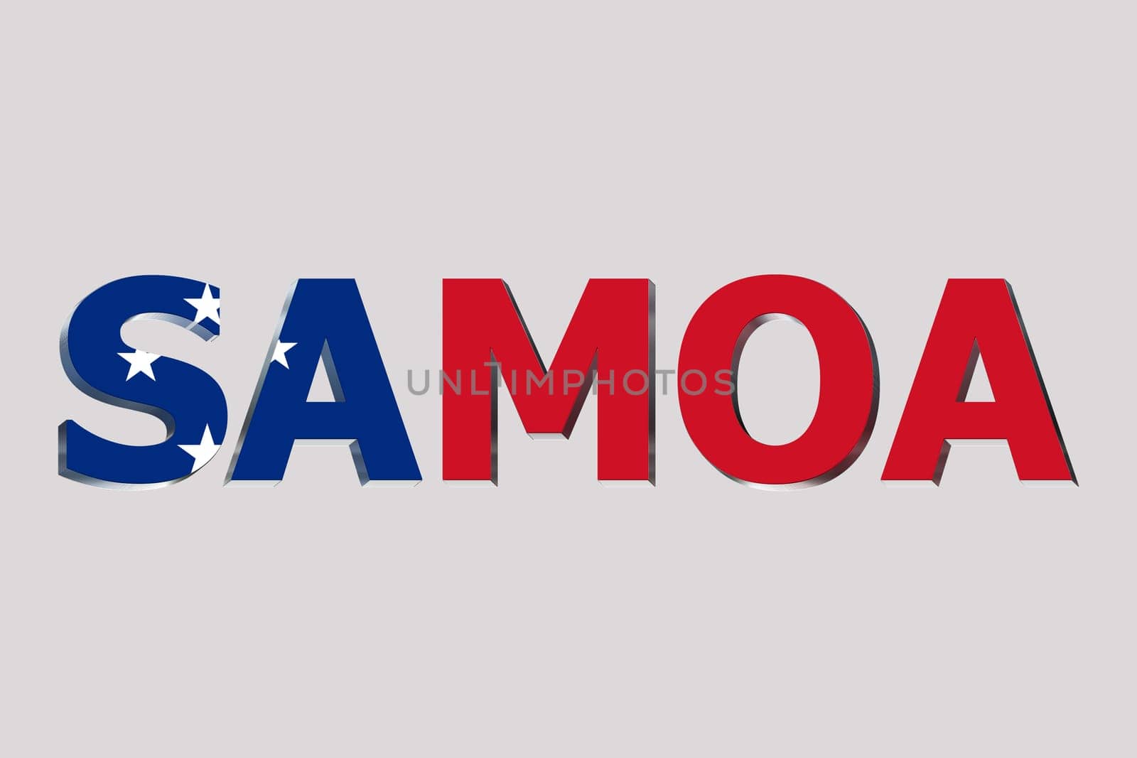 3D Flag of Samoa on a text background.