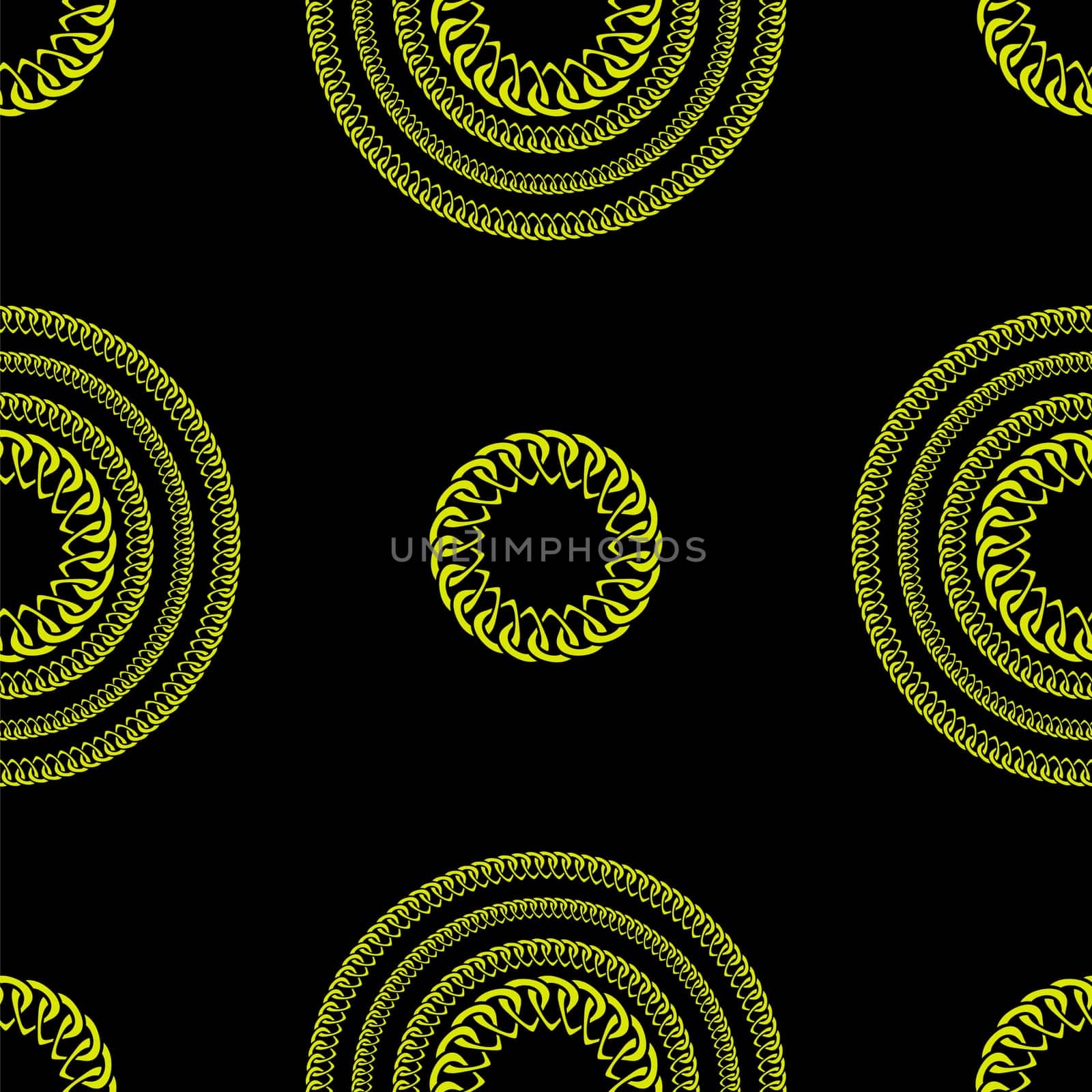 Gold seamless pattern with hand drawn chain. Perfect for wallpapers, web page backgrounds, surface textures, textile. Isolated on black background.