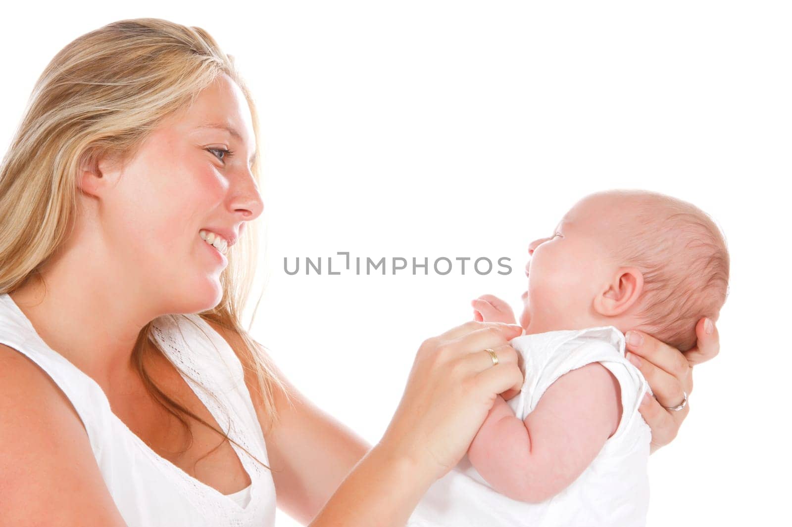 Mother and new born baby having special moment