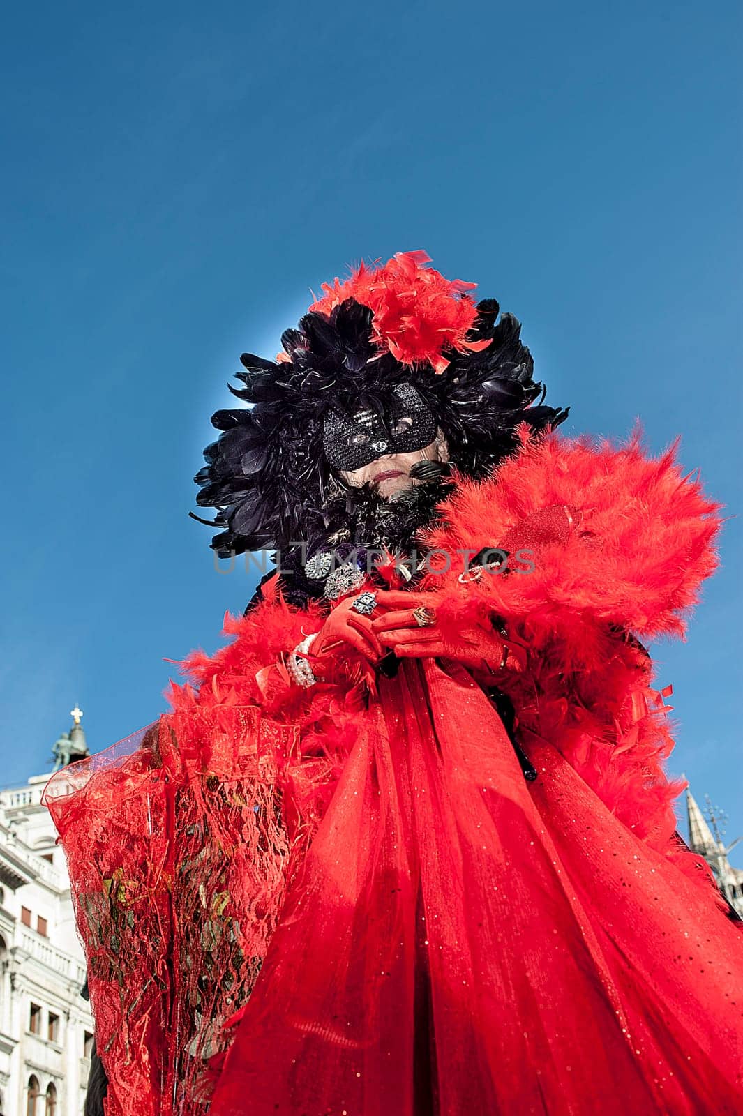 VENICE, ITALY - Febrary 23 2019: The masks of the Venice carnival 2019.