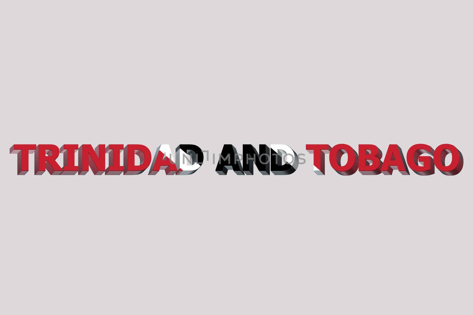 3D Flag of Trinidad and Tobago on a text background.