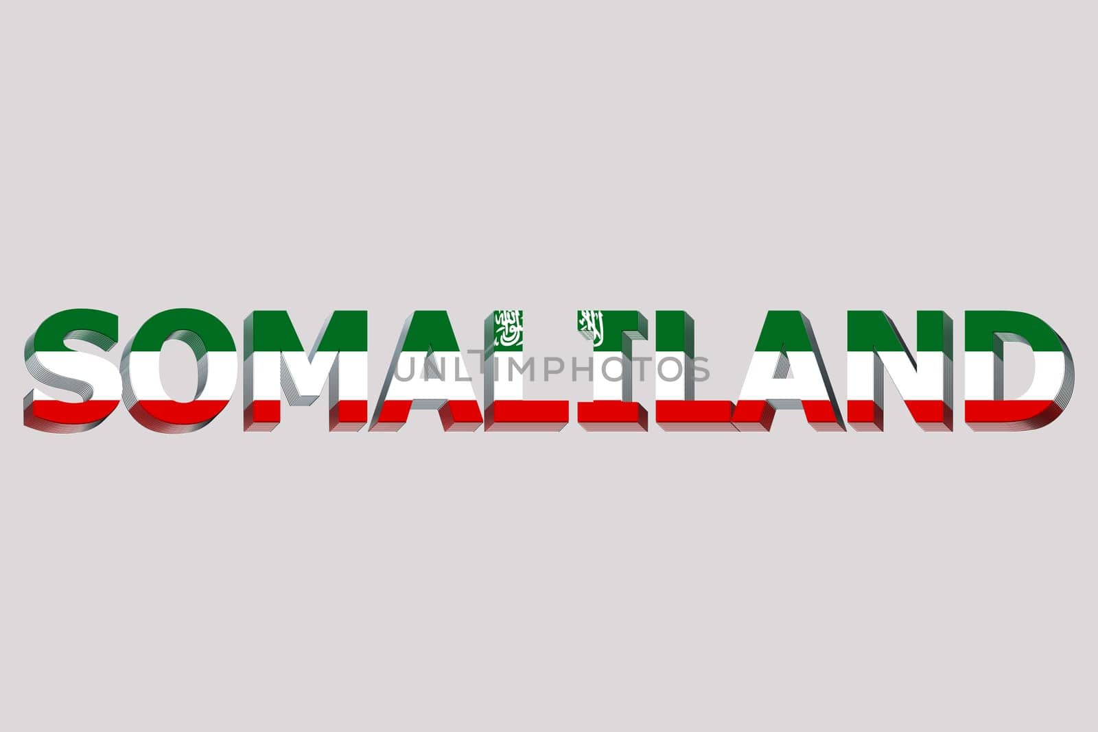 3D Flag of Somaliland on a text background.