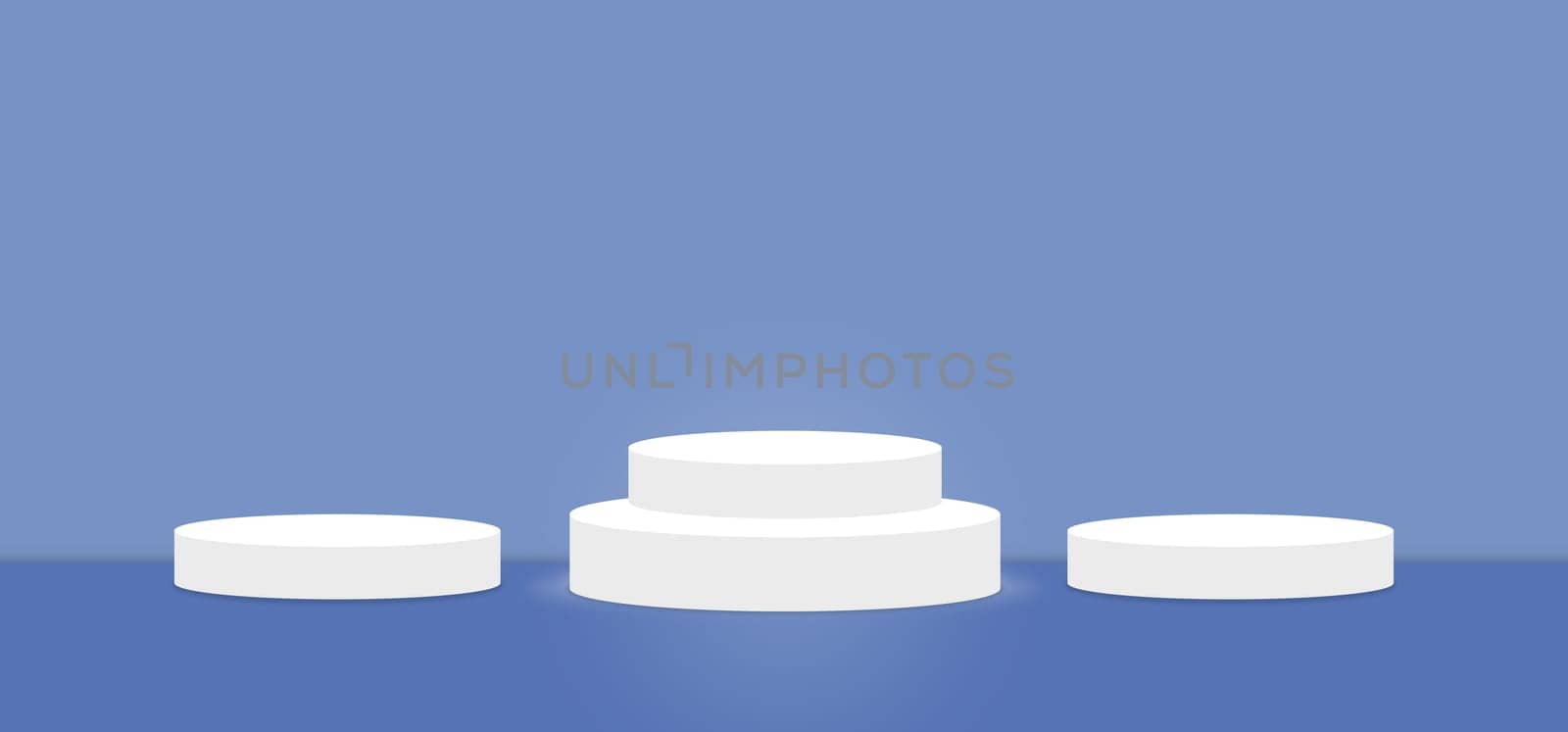 Serenity color abstract with stage podium display platform, modern studio, wall scene fashion, stage podium scene with for Award Ceremony and colorful presentation simple art spotlight summer banner. 3D rendering.