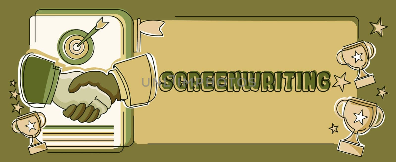 Text showing inspiration Screenwriting, Word for the art and craft of writing scripts for media communication