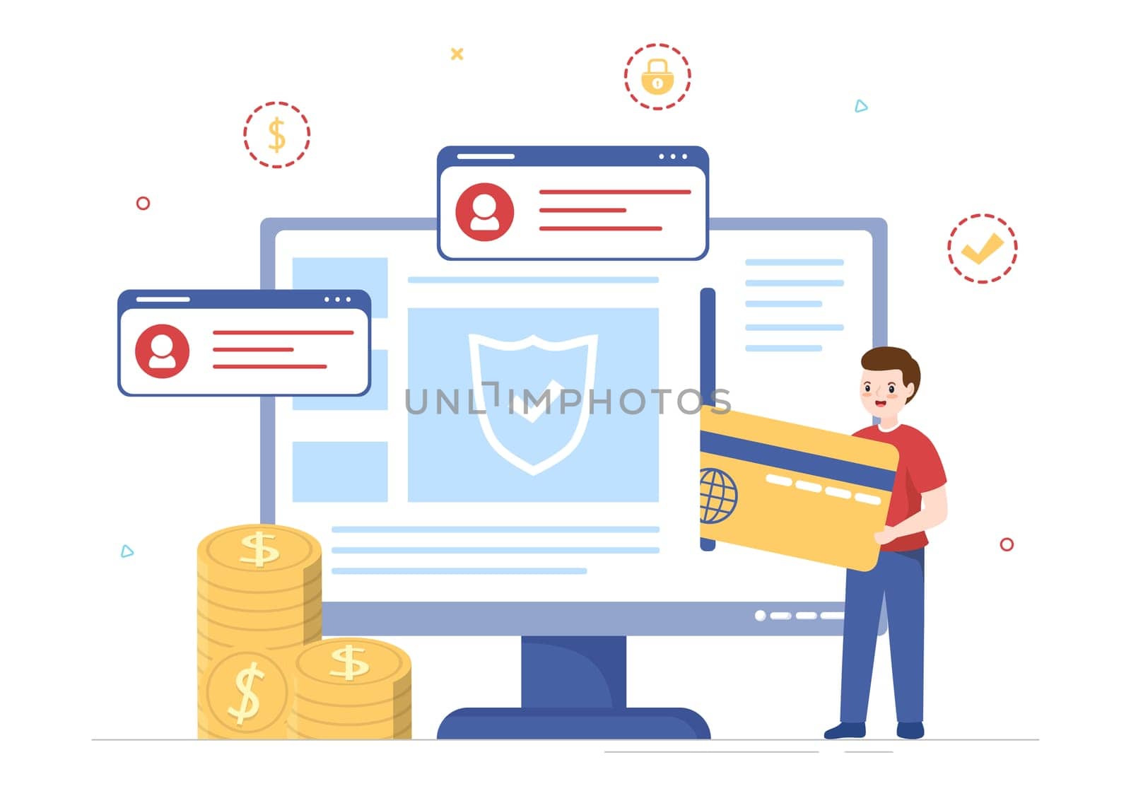 Merchant Service of Digital Marketing Strategy with People Referral Business and Earn Money Online in Flat Cartoon Hand Drawn Templates Illustration