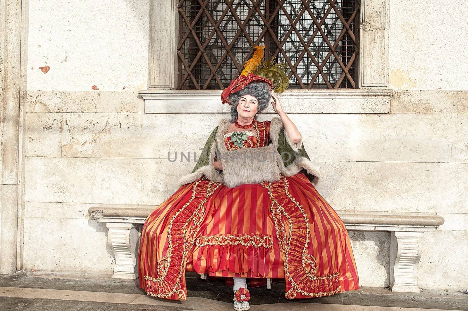 VENICE, ITALY - Febrary 22 2019: The masks of the Venice carnival 2019