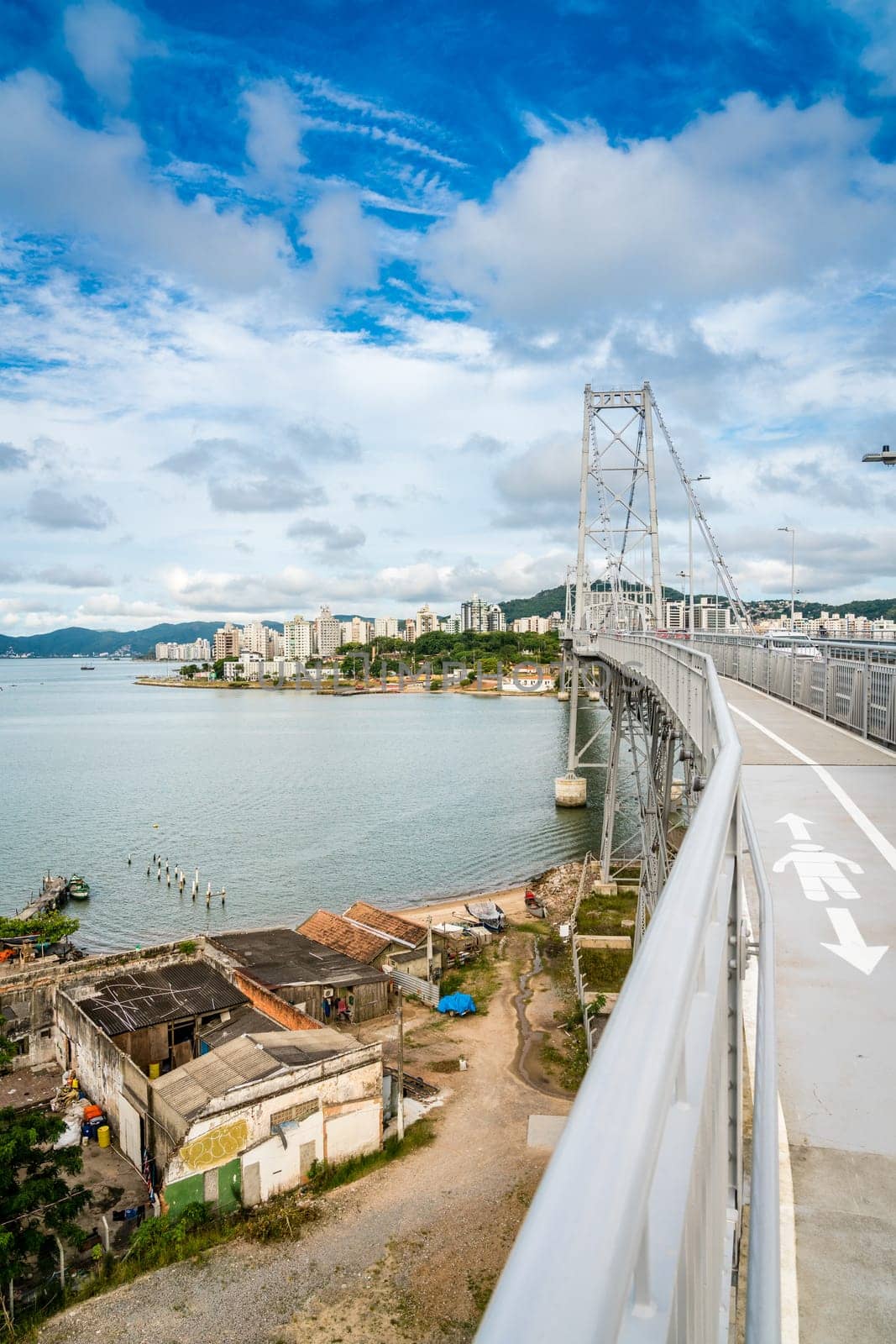 Hercilio Luz Bridge connecting the Island of Santa Catarina and Florianopolis to the mainland Brazil