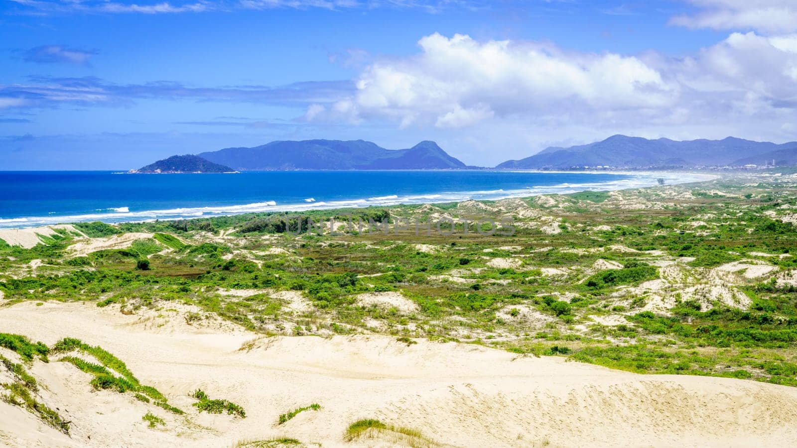 Scenic view of the dunes in ecological park in Florianopolis, Brazil
