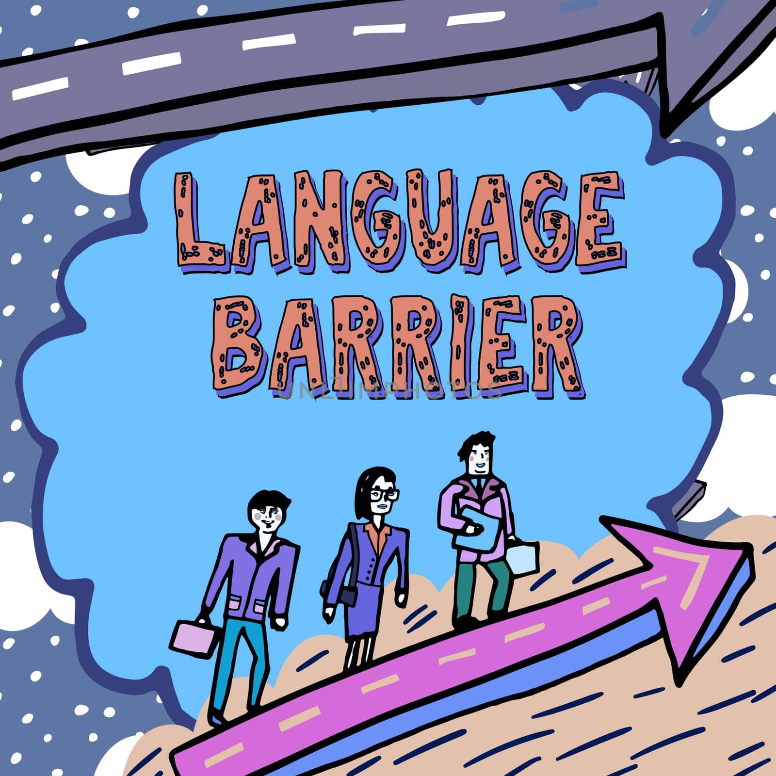 Conceptual display Language Barrier, Business approach ability to understand information provided by the speaker