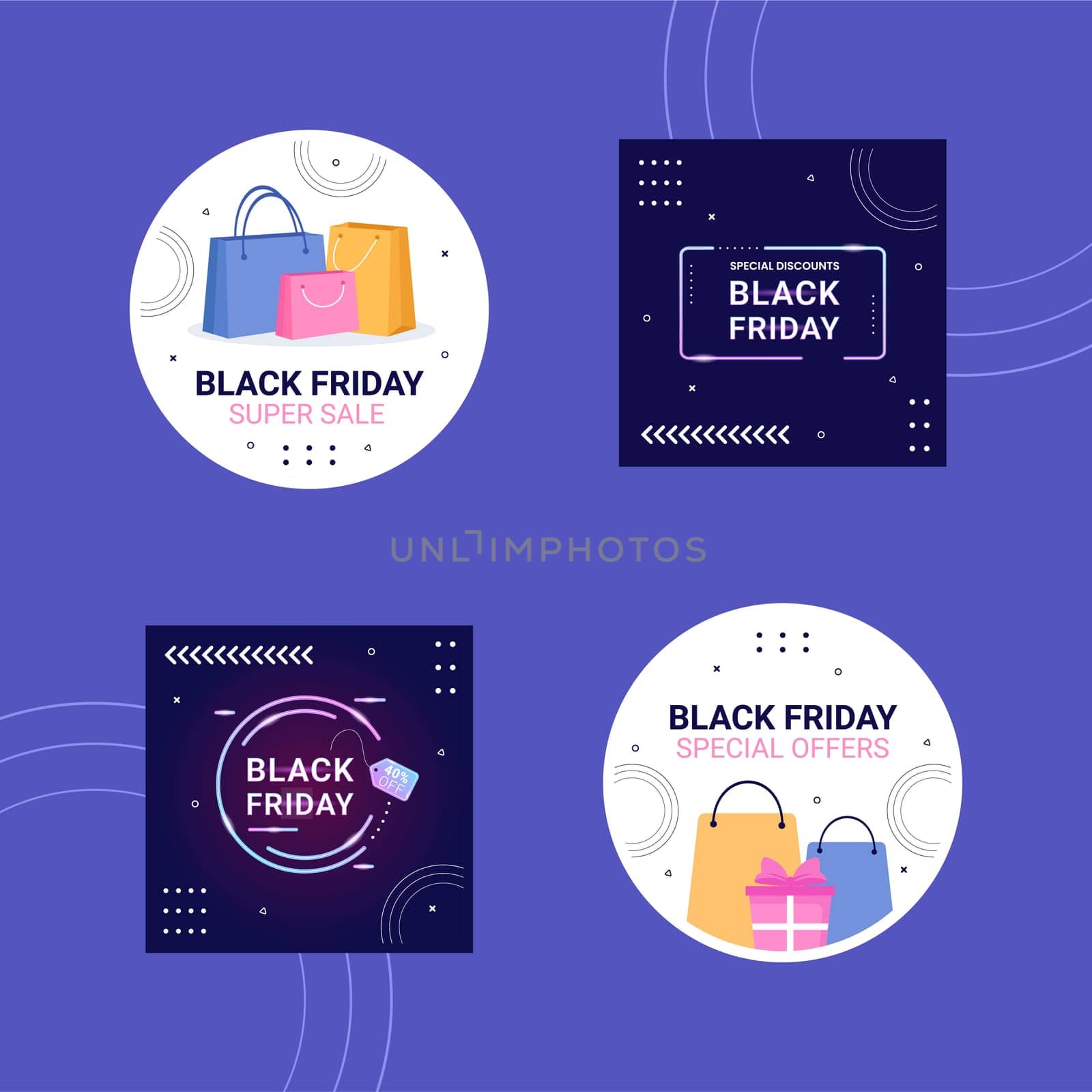 Black Friday Give Big Discount Sale Label Cartoon Hand Drawn Templates Illustration