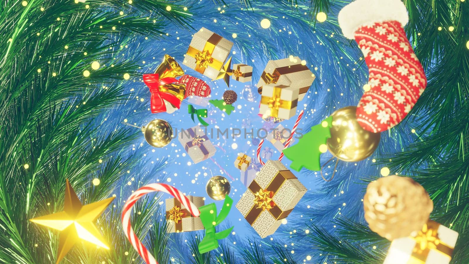 3D illustration Background for advertising and wallpaper in festival  and Christmas scene. 3D rendering in decorative concept.