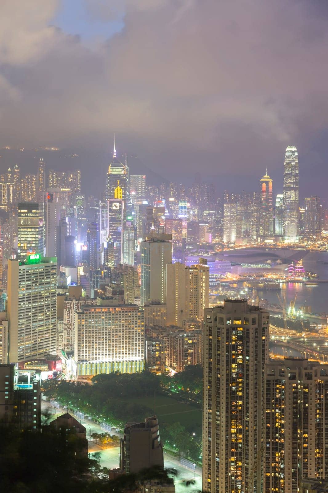 Hong Kong city, This  photo was shot from Braemar Hill in the evening after sunset.