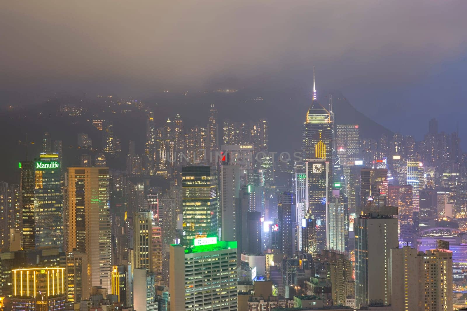 Hong Kong city, This  photo was shot from Braemar Hill in the evening after sunset.