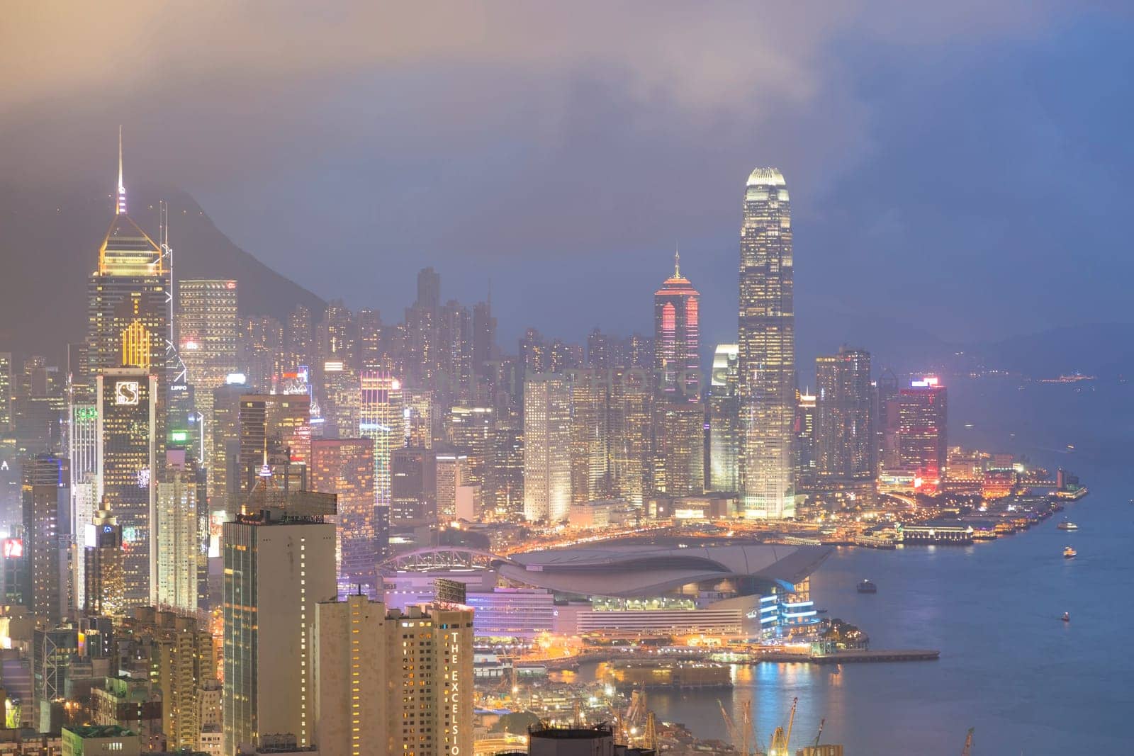 Hong Kong city, This  photo was shot from Braemar Hill in the evening after sunset.