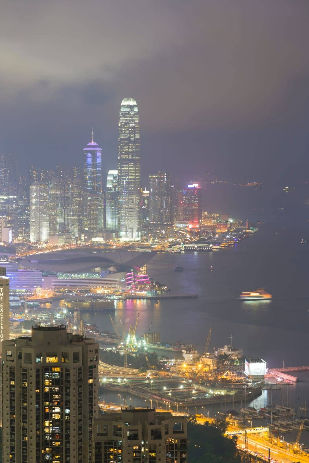 Hong Kong city, This  photo was shot from Braemar Hill in the evening after sunset.