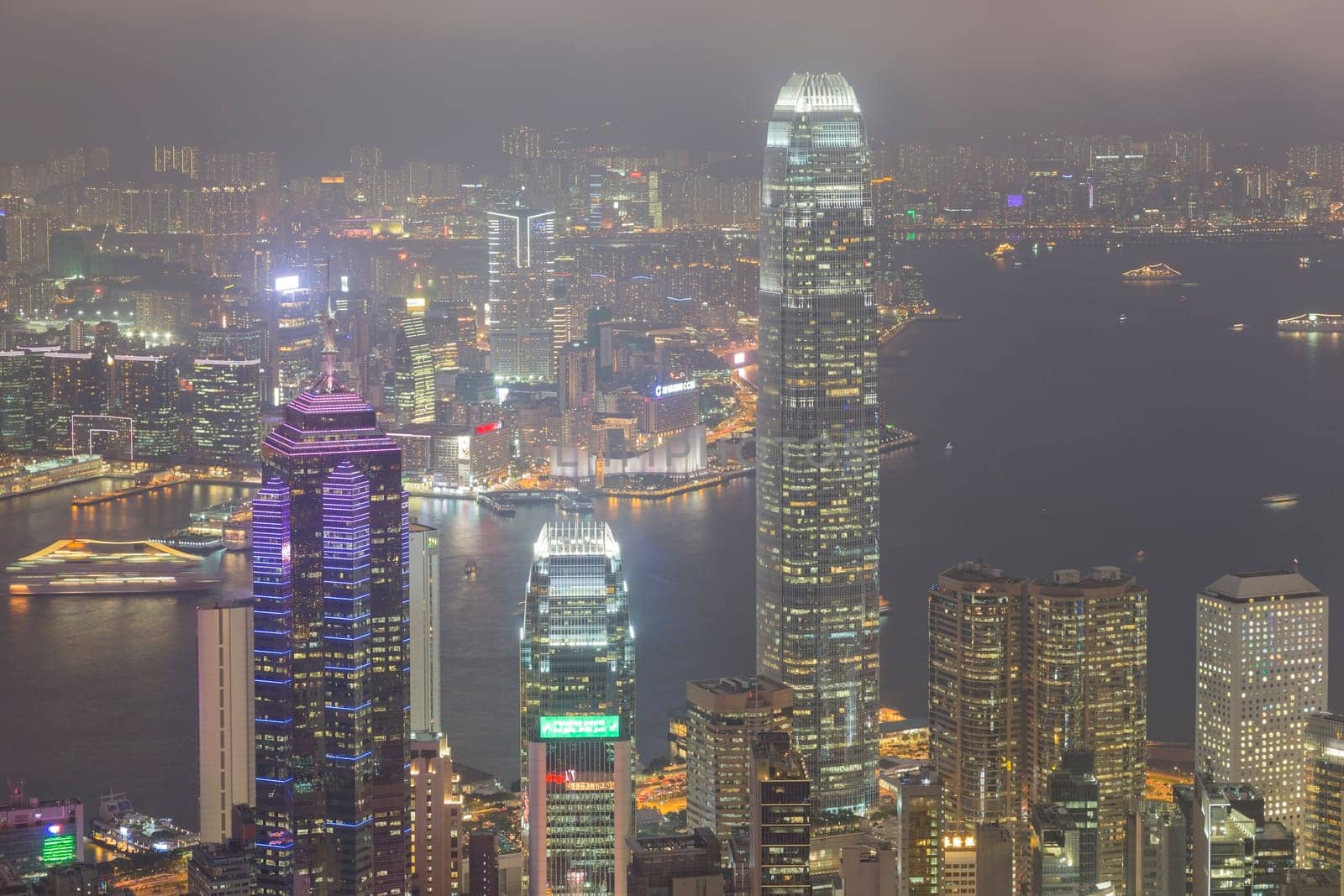 Hong Kong city, This  photo was shot from Victoria Peak in the evening after sunset.