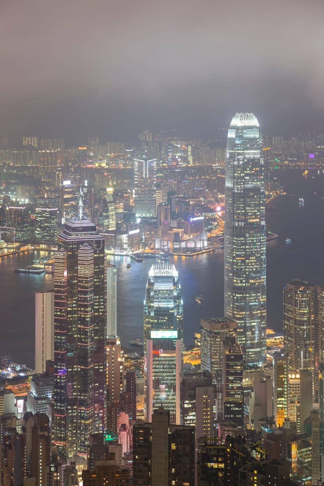 Hong Kong city, This  photo was shot from Victoria Peak in the evening after sunset.
